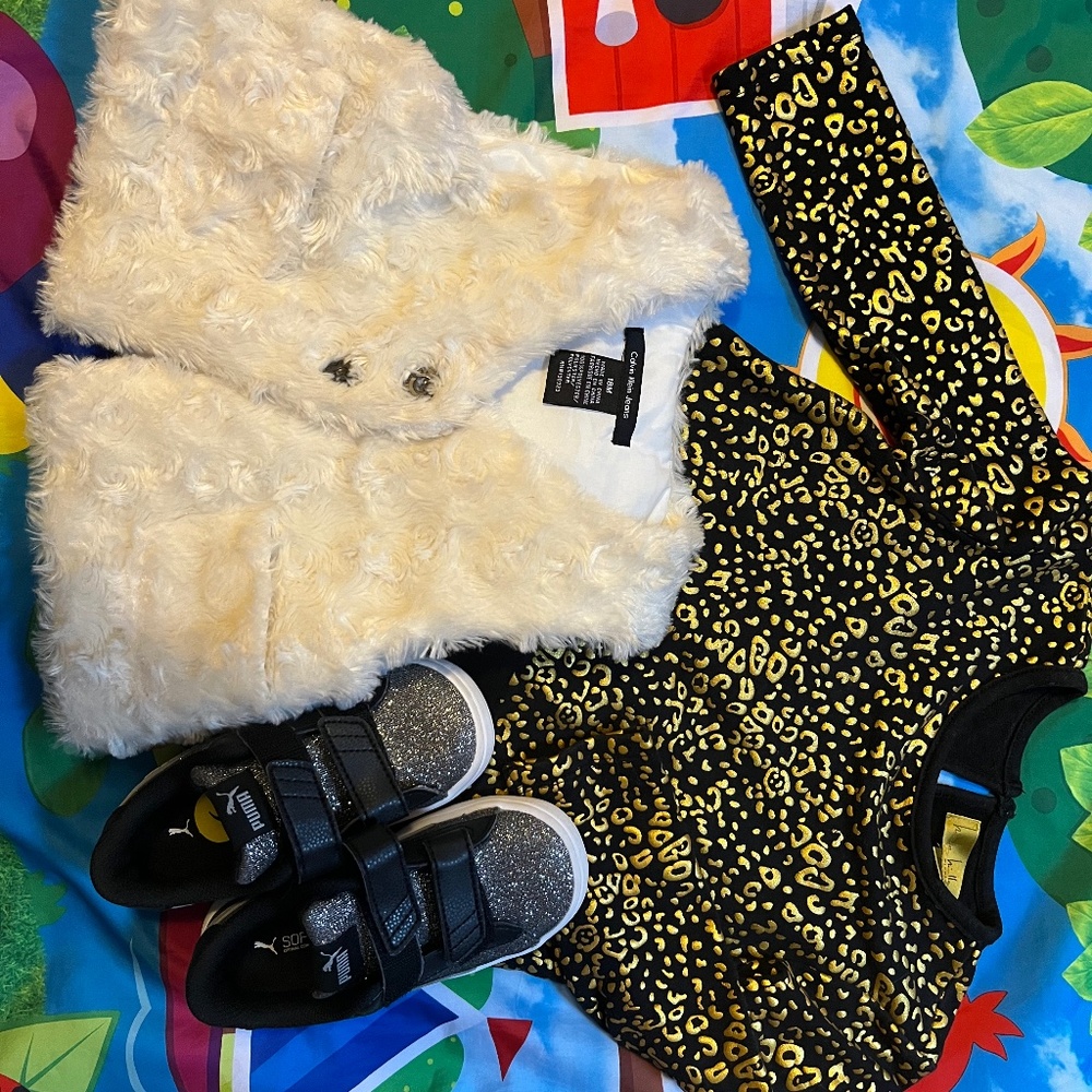 Toddler Girl Vest/Long sleeve shirt/Shoes set